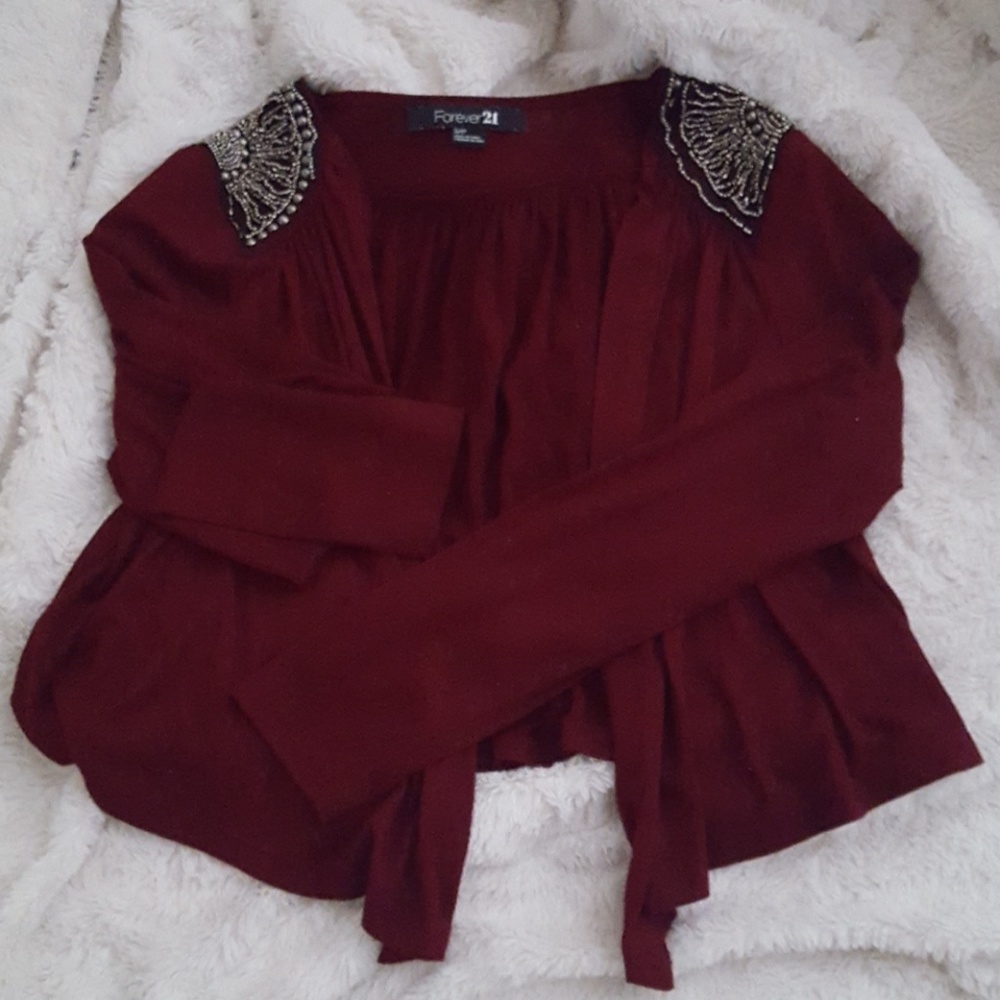 Forever 21 Burgundy Cardigan